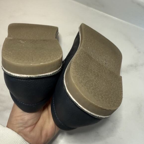 Mini Boden LEATHER T-BAR FLATS Girl’s EU 36 US 4 Navy Hook & Loop Maryjane Shoes - Picture 11 of 12